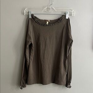 Matilda Jane Brown Long Sleeve Ruffled Tee